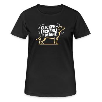 École canine Dog Lover Dresseur de chiens - T-shirt respirant Femme - noir - Devant - AI Model Female 172 light (172cm)