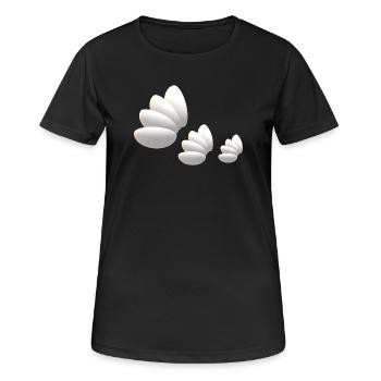 Fliegende Federn... - Frauen T-Shirt atmungsaktiv - Schwarz - Vorne - AI Model Female 172 light (172cm)