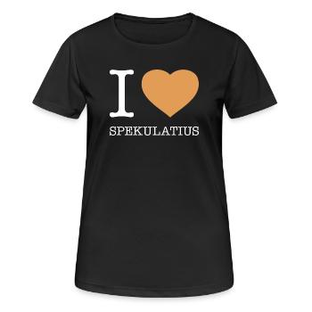 I love Spekulatius - Frauen T-Shirt atmungsaktiv - Schwarz - Vorne - AI Model Female 172 light (172cm)
