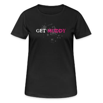 Course boueuse Schlammlauf Mud Run Muddy - T-shirt respirant Femme - noir - Devant - AI Model Female 172 light (172cm)