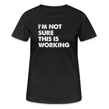 I'm not sure if that will work - Women's Breathable T-Shirt - black - Front - AI Model Female 172 light (172cm)