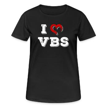 Ich liebe die VBS Ferienbibelschule - Frauen T-Shirt atmungsaktiv - Schwarz - Vorne - AI Model Female 172 light (172cm)