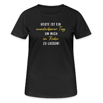 Heute wunderbarerer Tag, um mich in Ruhe zu lassen - Frauen T-Shirt atmungsaktiv - Schwarz - Vorne - AI Model Female 172 light (172cm)