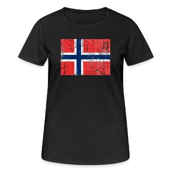 Fahne Norwegen Norway flag Flagge drapeau bandera - Women's Breathable T-Shirt - black - Front - AI Model Female 172 light (172cm)