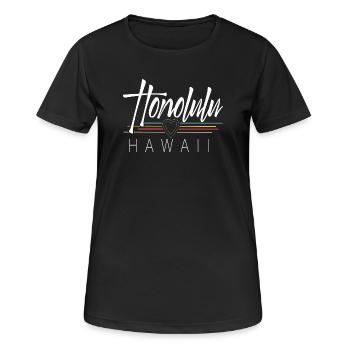 Honolulu Hawaii - Frauen T-Shirt atmungsaktiv - Schwarz - Vorne - AI Model Female 172 light (172cm)
