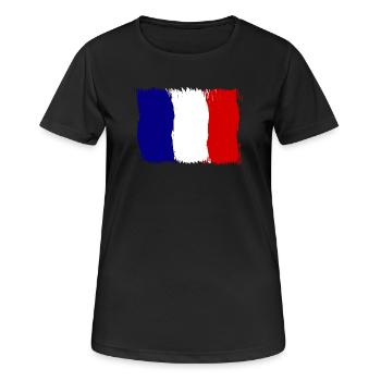 Frankreich, Französisch - Frauen T-Shirt atmungsaktiv - Schwarz - Vorne - AI Model Female 172 light (172cm)