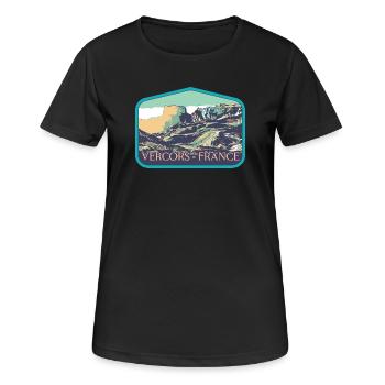Regionaler Naturpark Vercors: Majestätische Natur - Frauen T-Shirt atmungsaktiv - Schwarz - Vorne - AI Model Female 172 light (172cm)