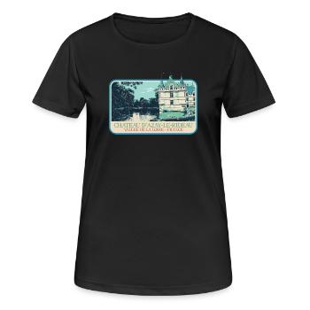 Château d'Azay-le-Rideau, Vallée de la Loire - T-shirt respirant Femme - noir - Devant - AI Model Female 172 light (172cm)