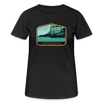 Château de Boccale : Charme toscan côtier - T-shirt respirant Femme - noir - Devant - AI Model Female 172 light (172cm)