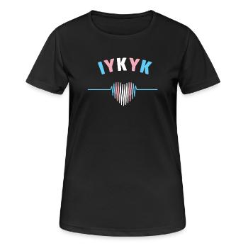 Mois de la fierté LGBT - IYKYK Transgender - T-shirt respirant Femme - noir - Devant - AI Model Female 172 light (172cm)