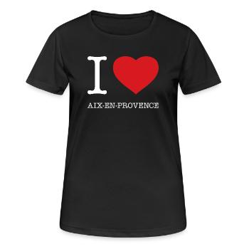 I LOVE AIX EN PROVENCE - Frauen T-Shirt atmungsaktiv - Schwarz - Vorne - AI Model Female 172 light (172cm)