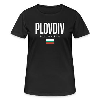 Plovdiv Bulgarien - Frauen T-Shirt atmungsaktiv - Schwarz - Vorne - AI Model Female 172 light (172cm)