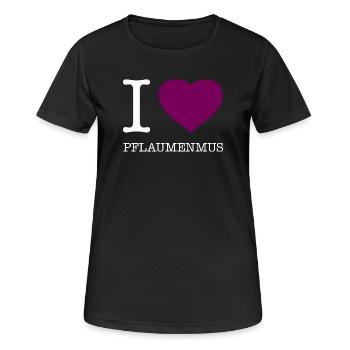 J’adore la confiture de prunes - T-shirt respirant Femme - noir - Devant - AI Model Female 172 light (172cm)