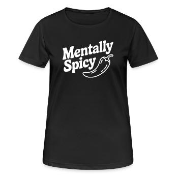 Mental scharf - Frauen T-Shirt atmungsaktiv - Schwarz - Vorne - AI Model Female 172 light (172cm)