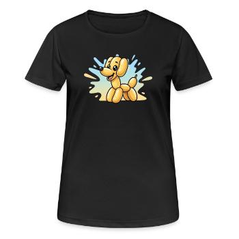Luftballon Hund im Sonnenlicht - Frauen T-Shirt atmungsaktiv - Schwarz - Vorne - AI Model Female 172 light (172cm)