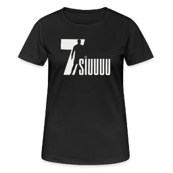 Silhouette du football, Siuuuuu - T-shirt respirant Femme - noir - Devant - AI Model Female 172 light (172cm)