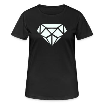 Diamant  - Frauen T-Shirt atmungsaktiv - Schwarz - Vorne - AI Model Female 172 light (172cm)