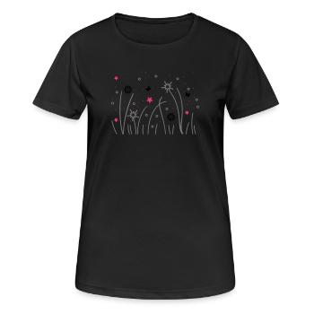 grashalme - Frauen T-Shirt atmungsaktiv - Schwarz - Vorne - AI Model Female 172 light (172cm)