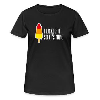 I licked it so it's mine Lecken Eis am Stiel geil - Frauen T-Shirt atmungsaktiv - Schwarz - Vorne - AI Model Female 172 light (172cm)