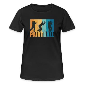 Paintball Paintballer Gotcha Vintage Geschenk - Frauen T-Shirt atmungsaktiv - Schwarz - Vorne - AI Model Female 172 light (172cm)