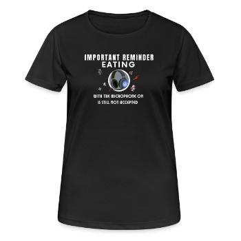 Manger avec le micro allumé - T-shirt respirant Femme - noir - Devant - AI Model Female 172 light (172cm)