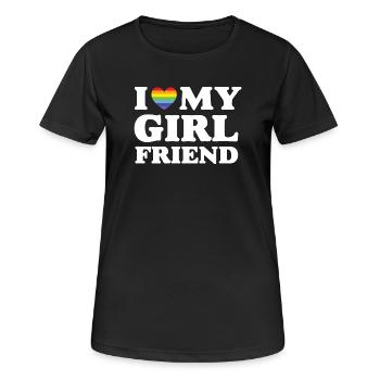 J’aime ma copine - LGBTQ - T-shirt respirant Femme - noir - Devant - AI Model Female 172 light (172cm)