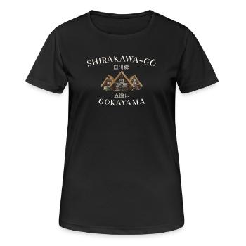 Villages de Shirakawa-gō et Gokayama, Japon Patrimoine mondial - T-shirt respirant Femme - noir - Devant - AI Model Female 172 light (172cm)