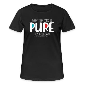 Rein - Frauen T-Shirt atmungsaktiv - Schwarz - Vorne - AI Model Female 172 light (172cm)