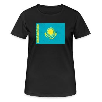 Drapeau du Kazakhstan - T-shirt respirant Femme - noir - Devant - AI Model Female 172 light (172cm)