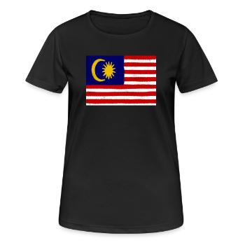 Drapeau de la Malaisie - T-shirt respirant Femme - noir - Devant - AI Model Female 172 light (172cm)