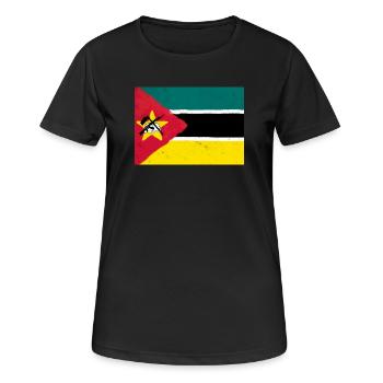Flag of Mozambique - Women's Breathable T-Shirt - black - Front - AI Model Female 172 light (172cm)