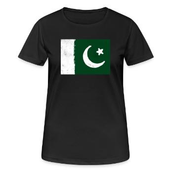 Drapeau du Pakistan - T-shirt respirant Femme - noir - Devant - AI Model Female 172 light (172cm)