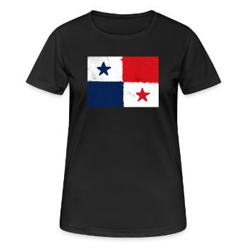 Flagge von Panama - Frauen T-Shirt atmungsaktiv - Schwarz - Vorne - AI Model Female 172 light (172cm)