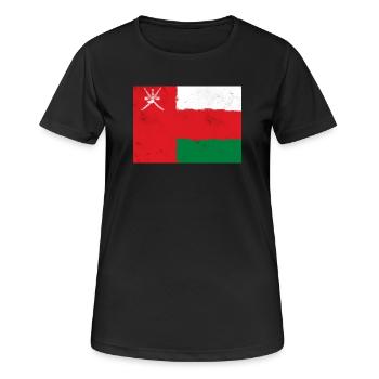 Drapeau d’Oman - T-shirt respirant Femme - noir - Devant - AI Model Female 172 light (172cm)