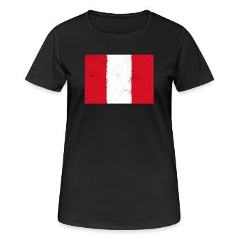 Drapeau du Pérou - T-shirt respirant Femme - noir - Devant - AI Model Female 172 light (172cm)