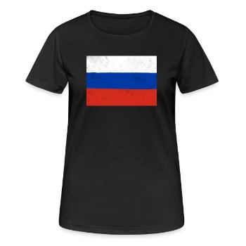 Flag of Russia - Women's Breathable T-Shirt - black - Front - AI Model Female 172 light (172cm)