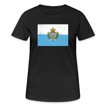 Drapeau de Saint-Marin - T-shirt respirant Femme - noir - Devant - AI Model Female 172 light (172cm)