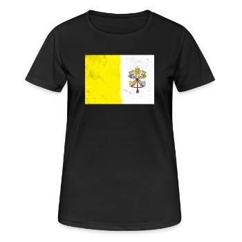 Flag of the Vatican - Women's Breathable T-Shirt - black - Front - AI Model Female 172 light (172cm)