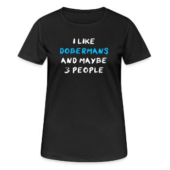 Doberman Dobermann - T-shirt respirant Femme - noir - Devant - AI Model Female 172 light (172cm)