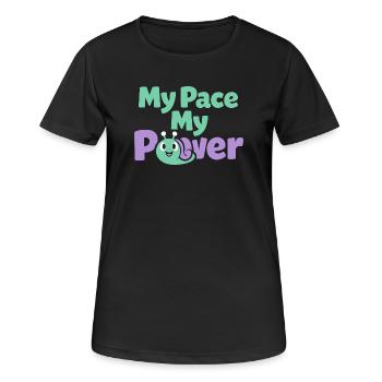 Identité parentale douce, lente - T-shirt respirant Femme - noir - Devant - AI Model Female 172 light (172cm)