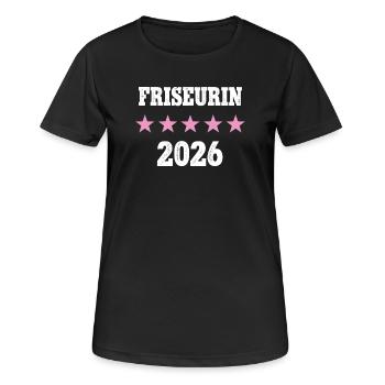 Atelier de coiffure 2026 Nouvel emploi Formation Apprentissage - T-shirt respirant Femme - noir - Devant - AI Model Female 172 light (172cm)