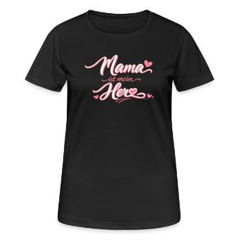 Mom Is My Heart Gift - Women's Breathable T-Shirt - black - Front - AI Model Female 172 light (172cm)