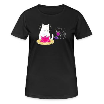 Artisan Cat Life – From Wheel to Tea - Women's Breathable T-Shirt - black - Front - AI Model Female 172 light (172cm)