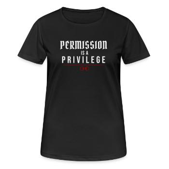 La permission est un privilège – Dynamiques d’autorité - T-shirt respirant Femme - noir - Devant - AI Model Female 172 light (172cm)