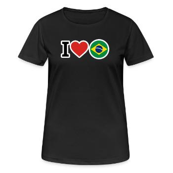 Brazilien - Frauen T-Shirt atmungsaktiv - Schwarz - Vorne - AI Model Female 172 light (172cm)