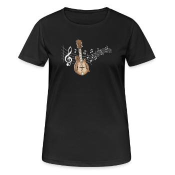 Mandoline Noten Bluegrass Country Musik - Frauen T-Shirt atmungsaktiv - Schwarz - Vorne - AI Model Female 172 light (172cm)