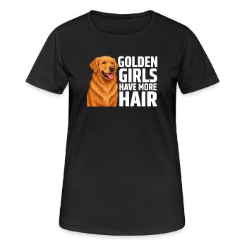 Golden Retriever Golden Girls haben mehr Haare - Frauen T-Shirt atmungsaktiv - Schwarz - Vorne - AI Model Female 172 light (172cm)