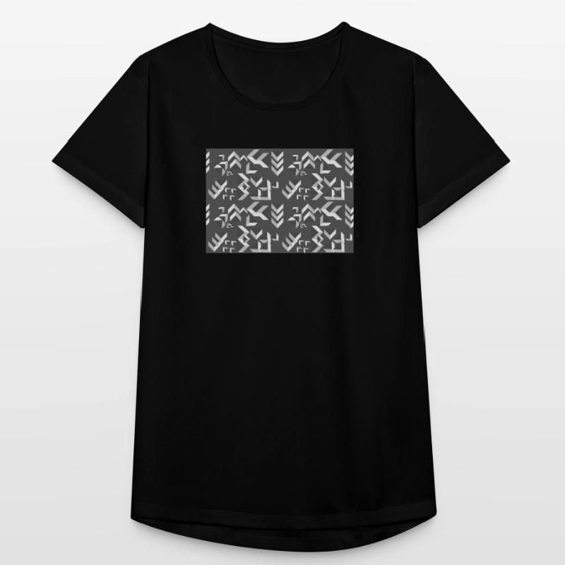 Deco pattern triangles grey-white Women's Breathable T-Shirt