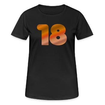 geburtstagsgeschenk 18, bege töne - Frauen T-Shirt atmungsaktiv - Schwarz - Vorne - AI Model Female 172 light (172cm)
