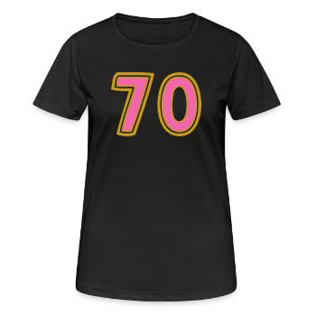 70. 70 ANS. 70e ANNIVERSAIRE. ANNIVERSAIRE 70 ANS. - T-shirt respirant Femme - noir - Devant - AI Model Female 172 light (172cm)